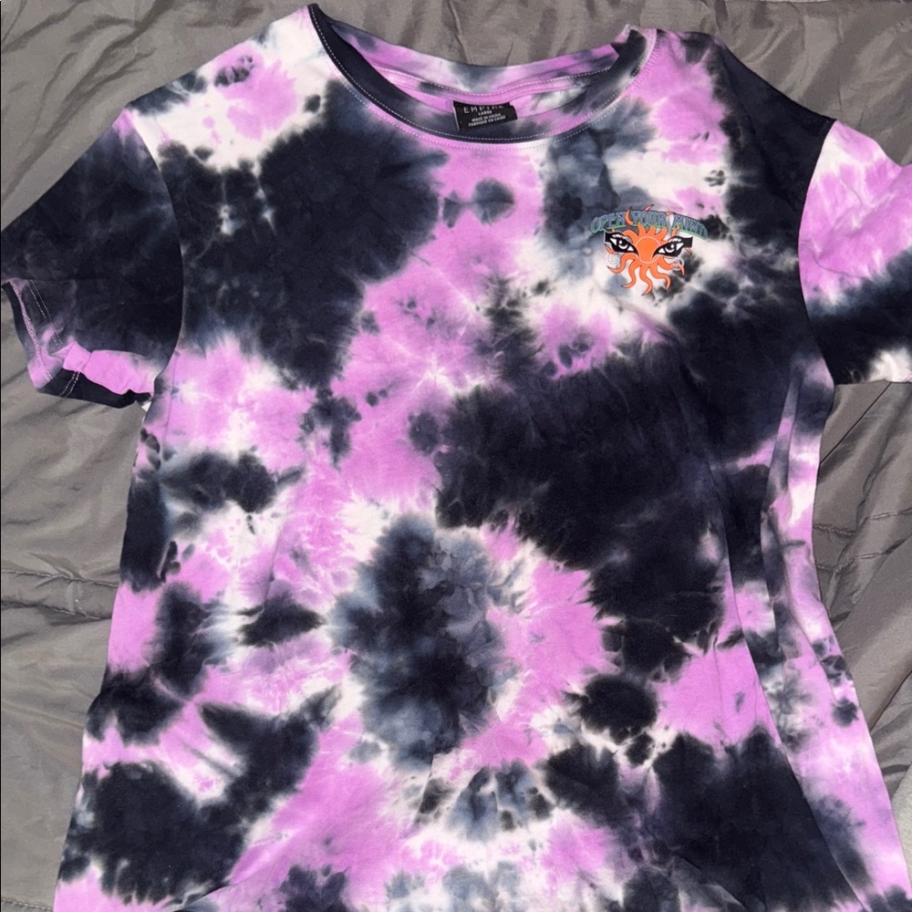 Empyre Purple and Black Tie-Dye Short Sleeve Tee